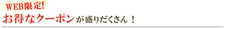 WEB限定！お得なクーポンが盛りだくさん！